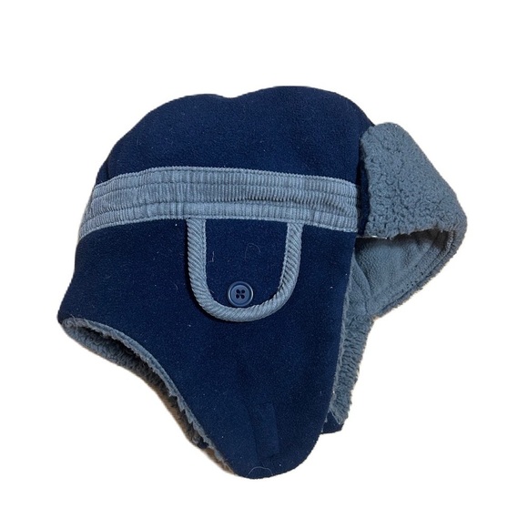Baby Gap Blue Fleece Trapper Winter Hat M/L Kids Boys Toddler - Picture 1 of 5